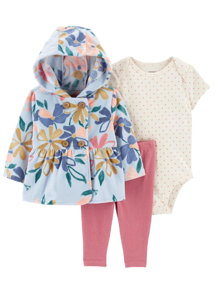 Conjunto 3 Piezas con Chaqueta Floral