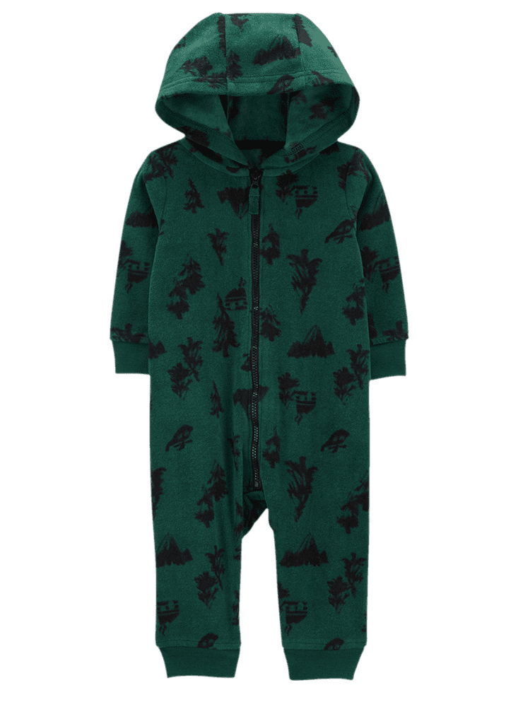 Pijama de Enteriza con Capota Verde