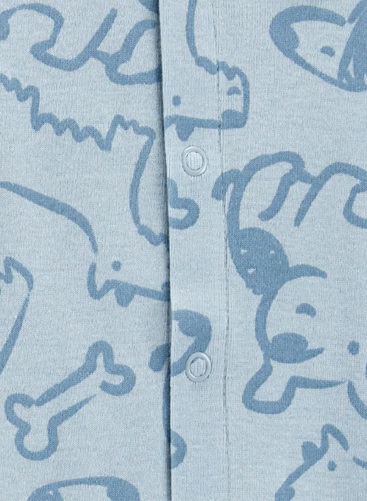 Pijama Enteriza 3 piezas Perritos Azules