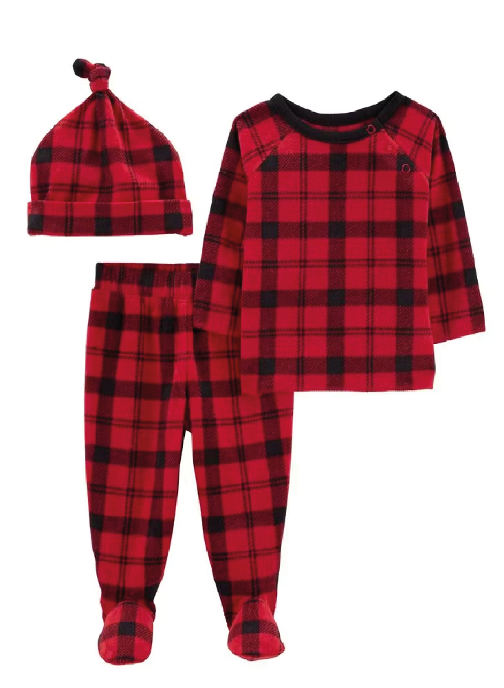 Conjunto 3 Piezas Cuadritos Rojos