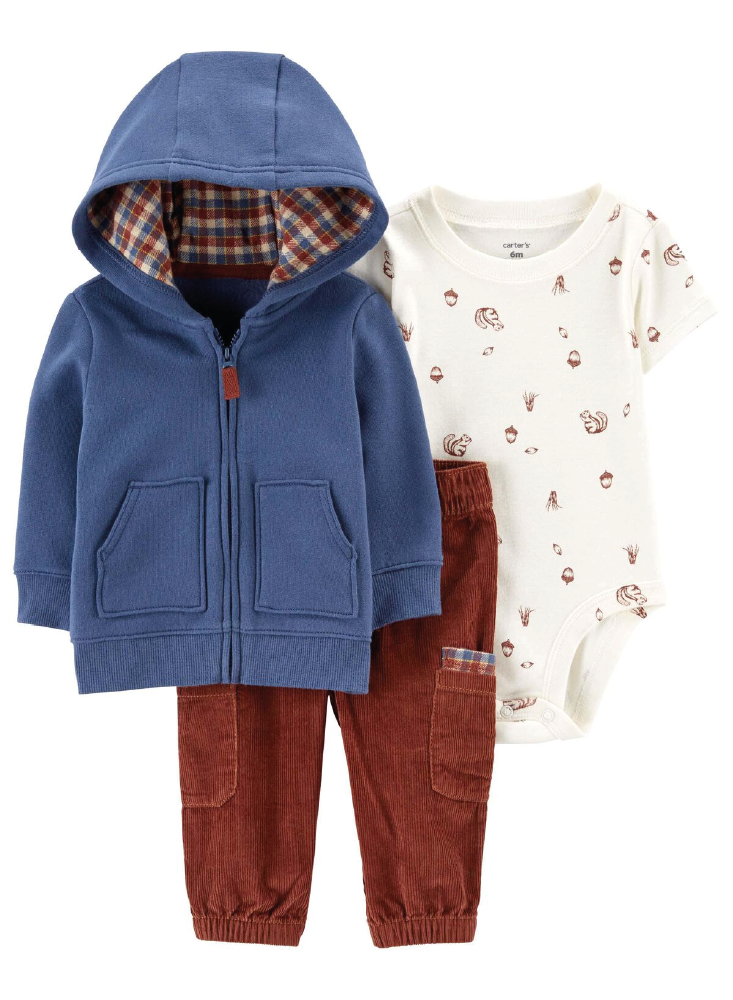 Conjunto 3 Piezas Con Chaqueta Ardillitas