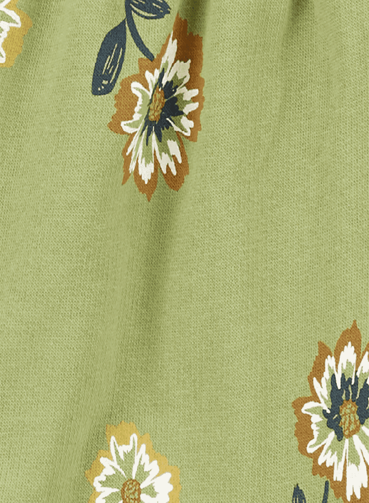 Conjunto 3 Piezas Chaleco Verde Florecitas