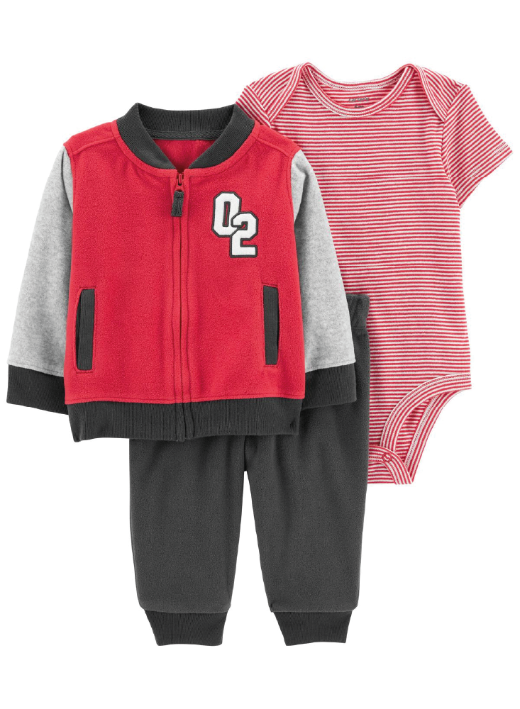 Conjunto 3 Piezas Con Chaqueta Varsity