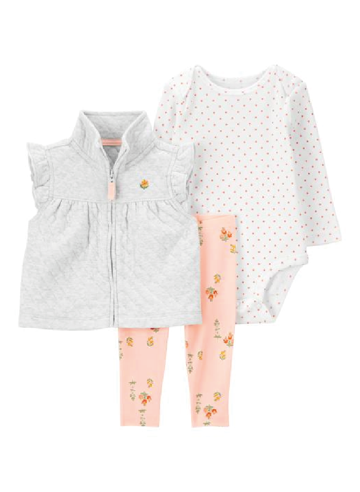 Conjunto 3 Piezas con Chaleco Gris