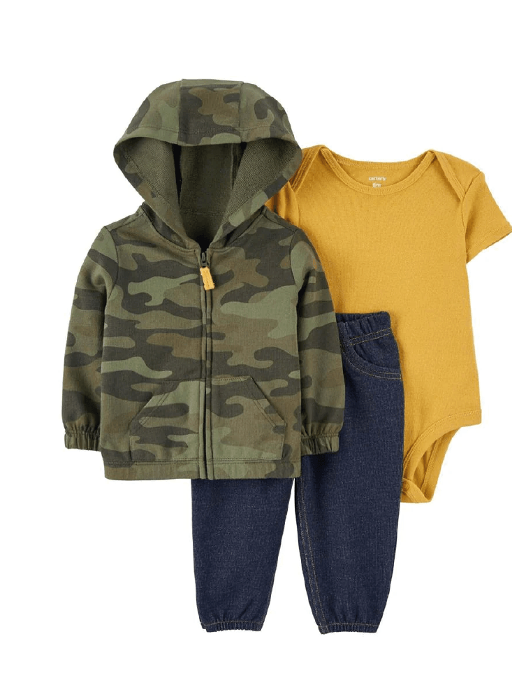 Conjunto 3 Piezas Con Chaqueta Camuflada