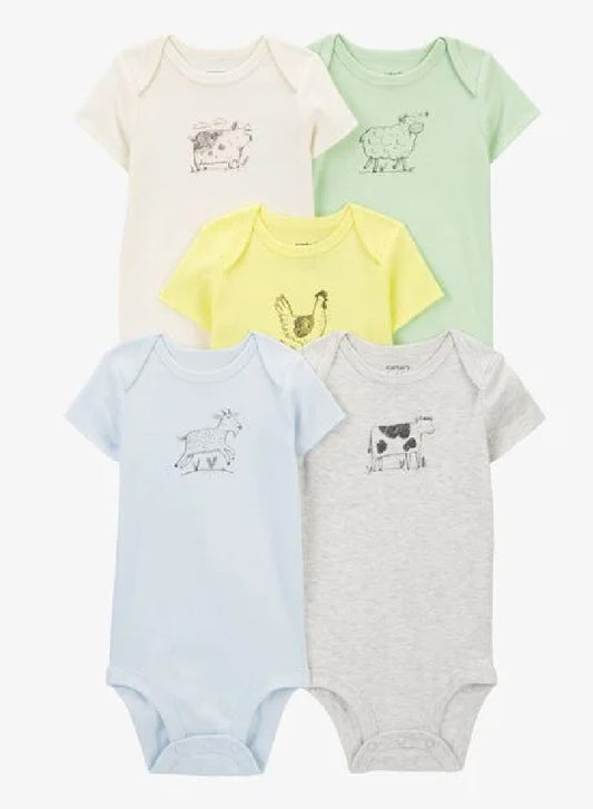 Bodys x 5 ANIMALES GRANJITA
