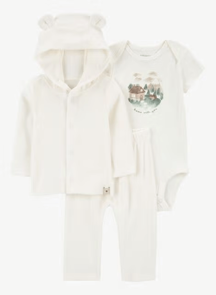 CONJUNTO 3 PIEZAS OSITO BLANCO