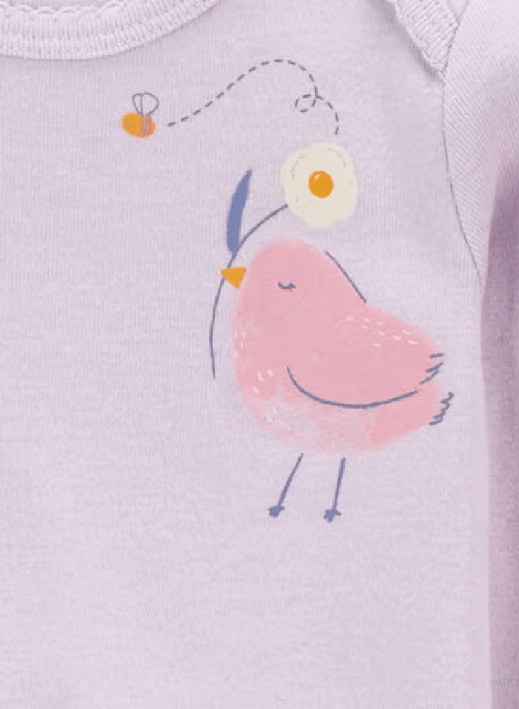 CONJUNTO 3 PIEZAS POLLITO LILA