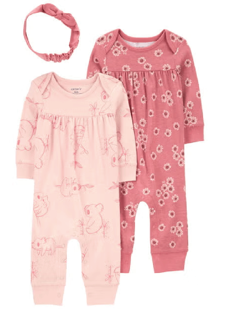 Pijama Enteriza Florecitas X 2 con Diadema