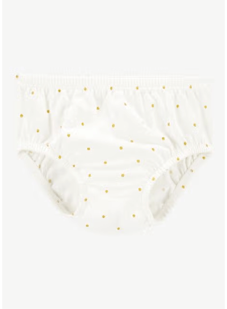 Vestido Blanco Gatita Puntos Dorados