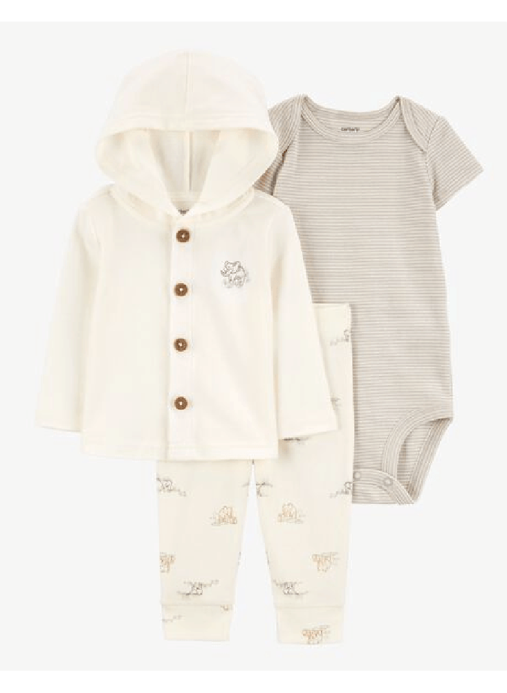 CONJUNTO 3 PIEZAS CARDIGAN ELEFANTES