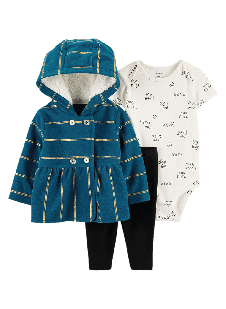 Conjunto 3 Piezas Abrigo Azul con Sheroa