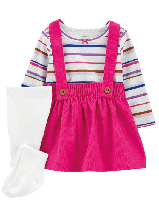 Vestido 3 Lineas Rosa