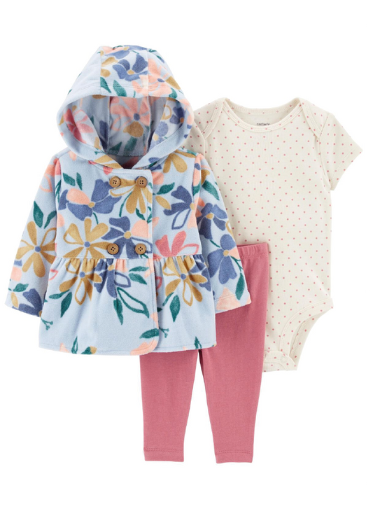 Conjunto 3 Piezas con Chaqueta Floral