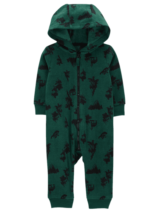 Pijama de Enteriza con Capota Verde