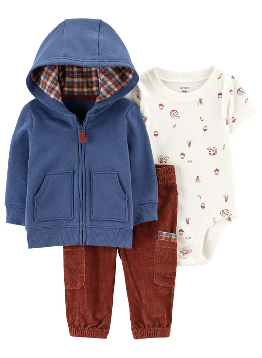 Conjunto 3 Piezas Con Chaqueta Ardillitas