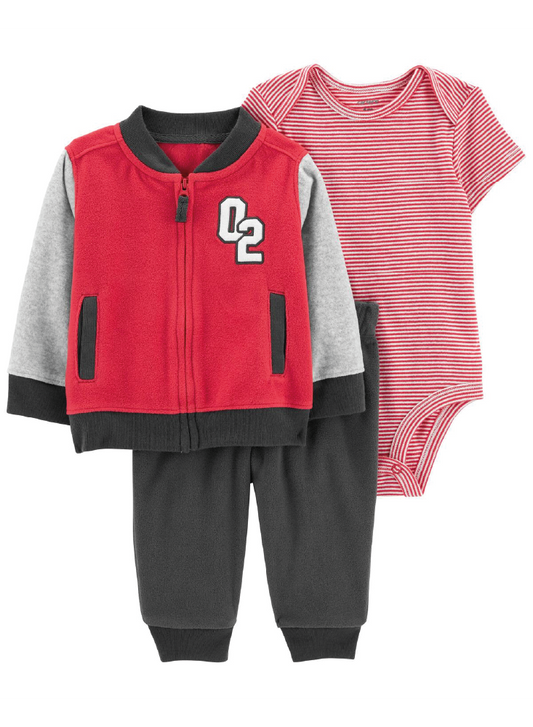 Conjunto 3 Piezas Con Chaqueta Varsity