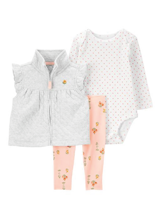 Conjunto 3 Piezas con Chaleco Gris