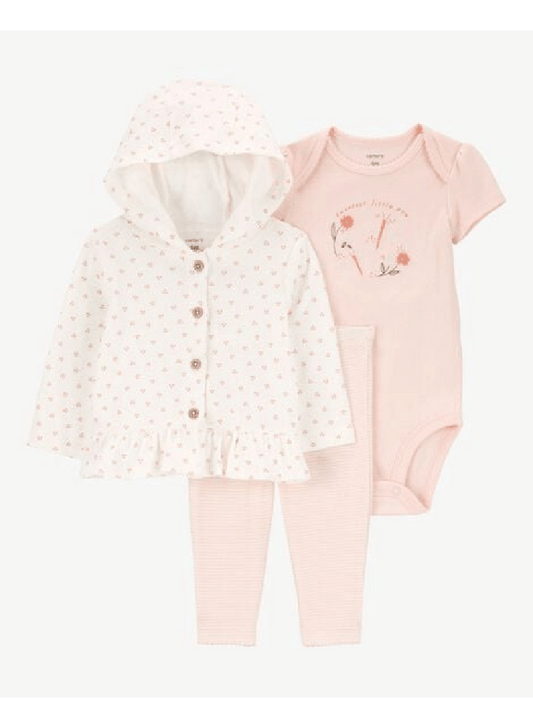 Conjunto 3 Piezas Cardigan Florecitas