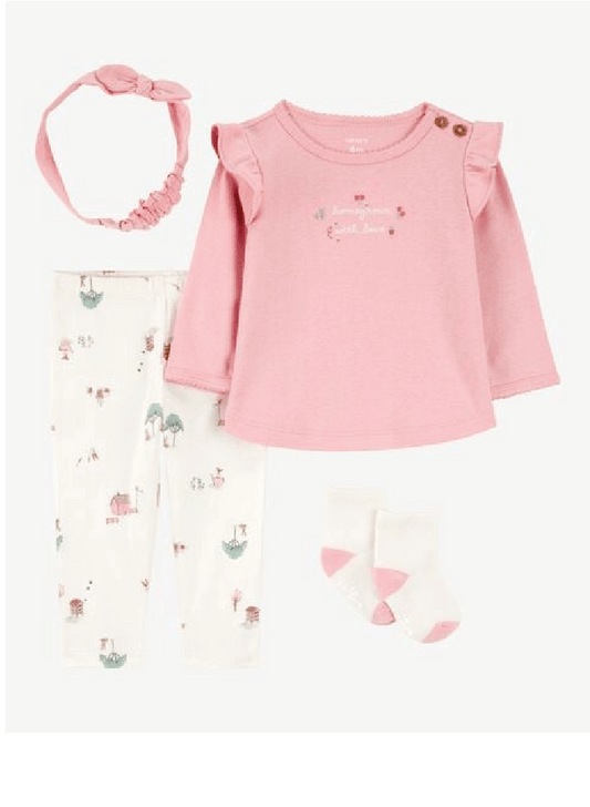 CONJUNTO 4 CASITAS ROSAS
