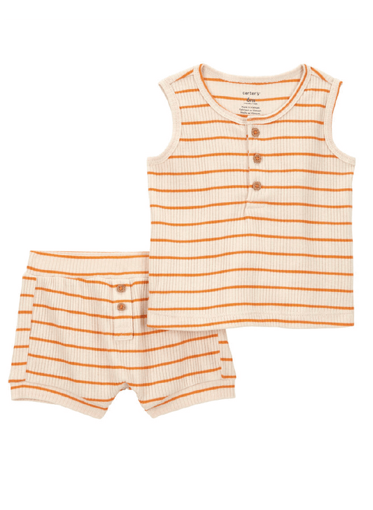Conjunto 2 Piezas Lineas Naranjas